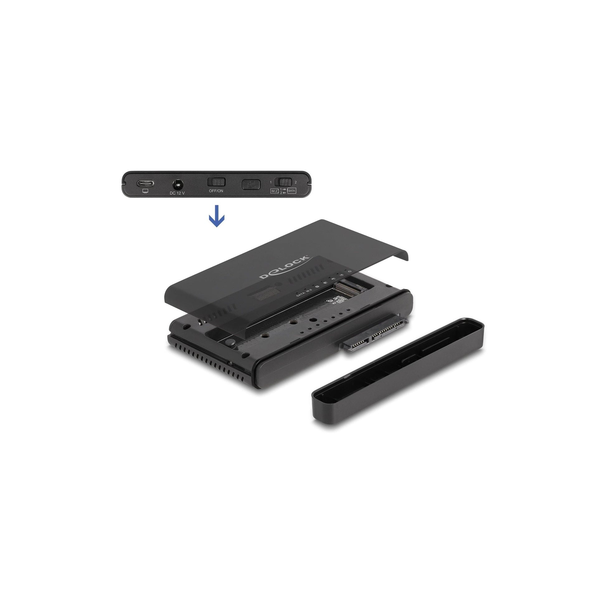 Delock USB-C Konverter für 1x M.2 NVMe SSD