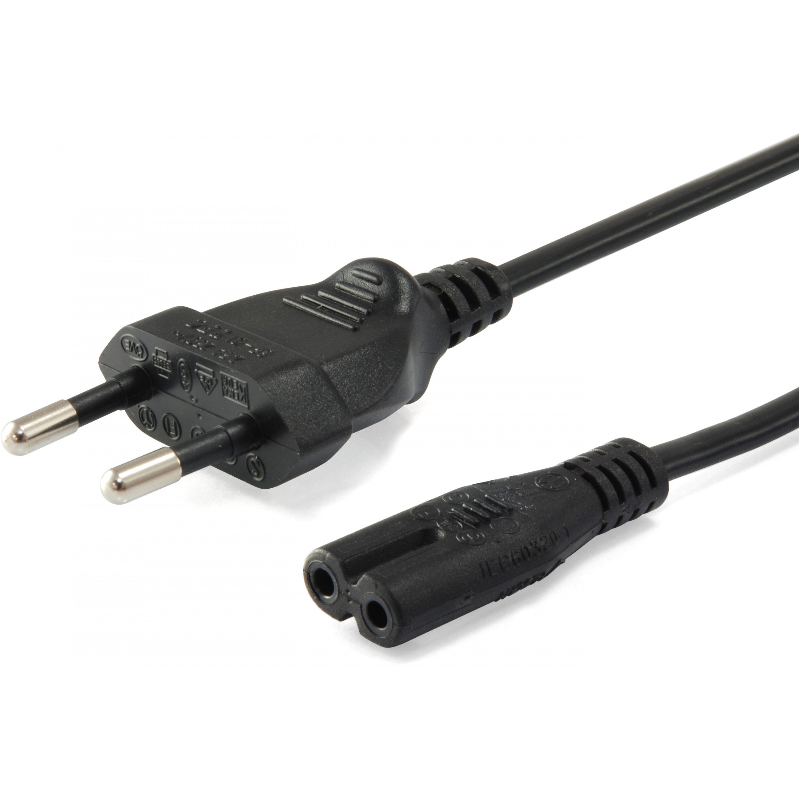 Equip IEC-Stromkabel 2pin -> C7 3m St/Bu schwarz
