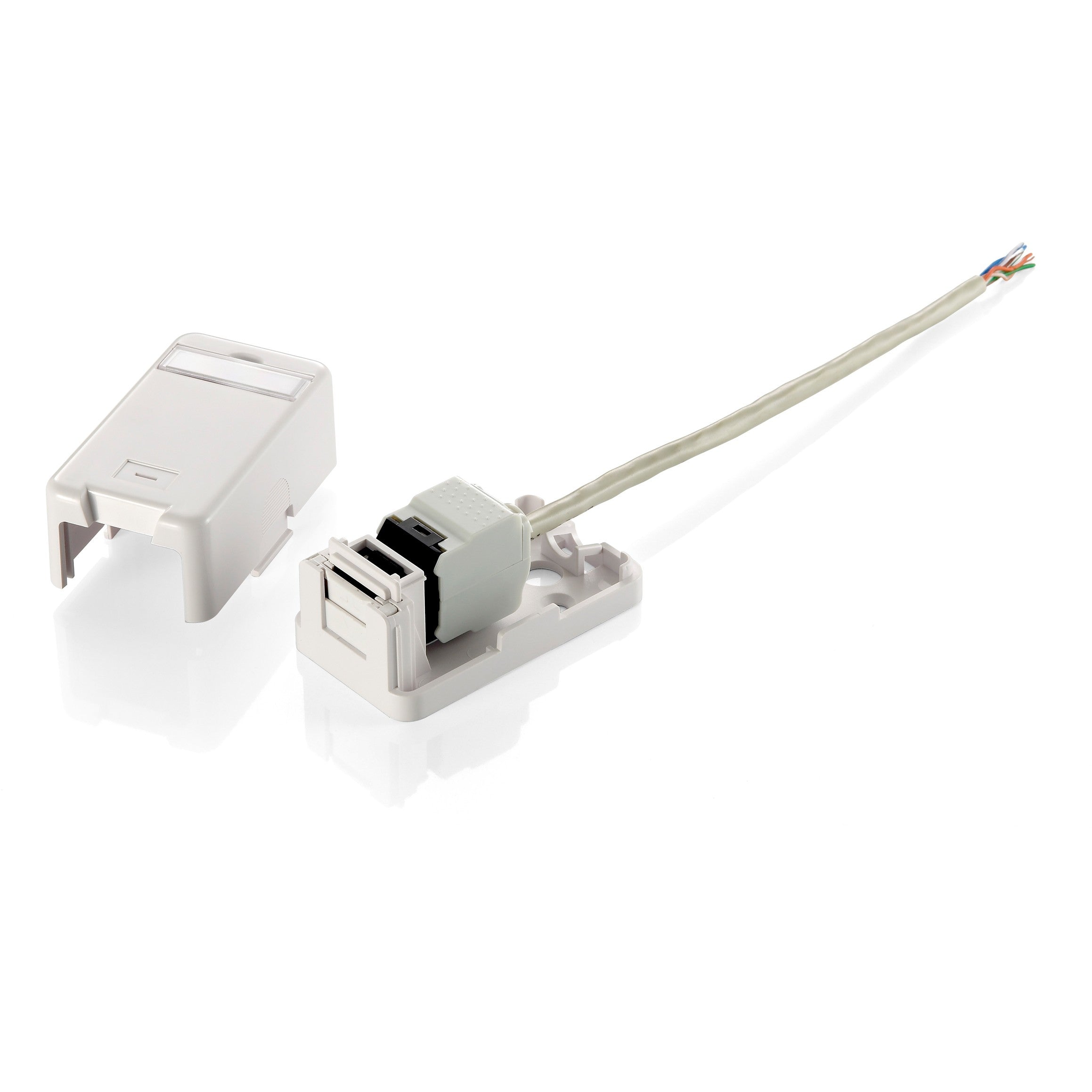 Equip Aufputzdose 1x Keystone Jack mit Abdeckung weiß