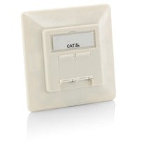 Equip Aufputz Frontplatte Cat6A 2x RJ45 RAL 9010 Reinweiß