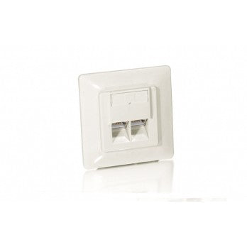 Equip Unterputzdose +Frontplatte 2xRJ45 Cat5e 45° RAL 1013