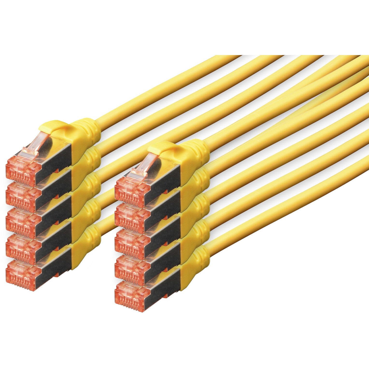 DIGITUS CAT 6 S/FTP Patchkabel. 10 Stück. 5m. gelb