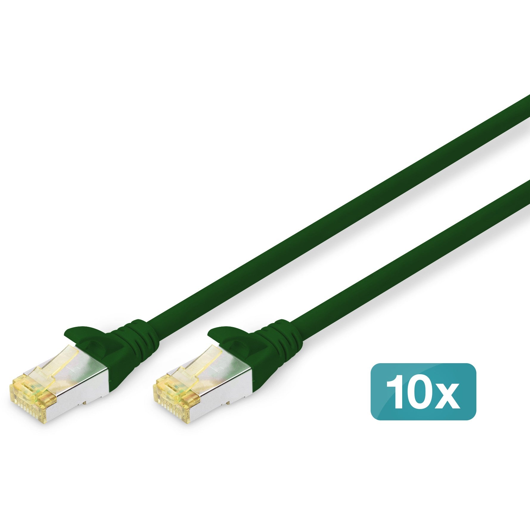 DIGITUS CAT 6A S/FTP Patchkabel. 10 Stück. 1m. grün