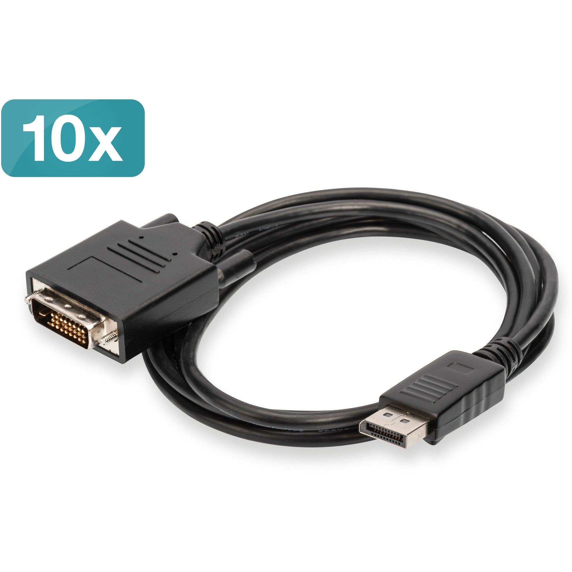 DIGITUS DisplayPort - DVI Adapterkabel. 10er Pack. 2m. sw