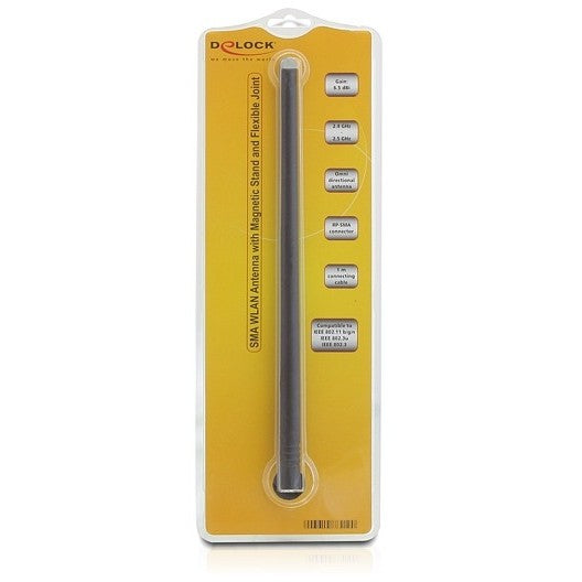 DELOCK WLAN Antenne RP-SMA Kippgelenk 2.4 Ghz 6.5dBi