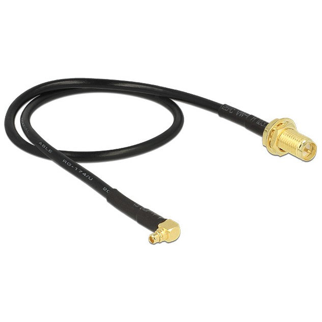 DELOCK Antennenkabel RP-SMA Buchse zum Einbau > MMCX 90 Stecker 320mm