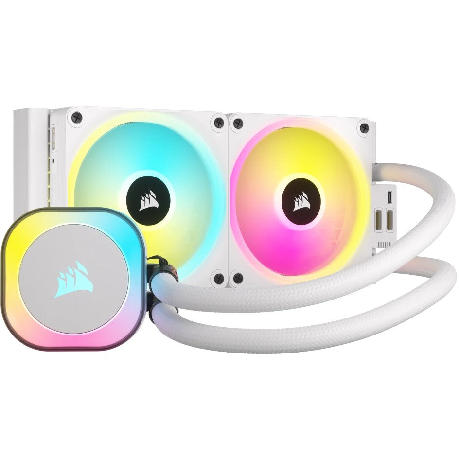 K CORSAIR WAK Cooling iCUE LINK H100i WHITE RGB AIO 240mm