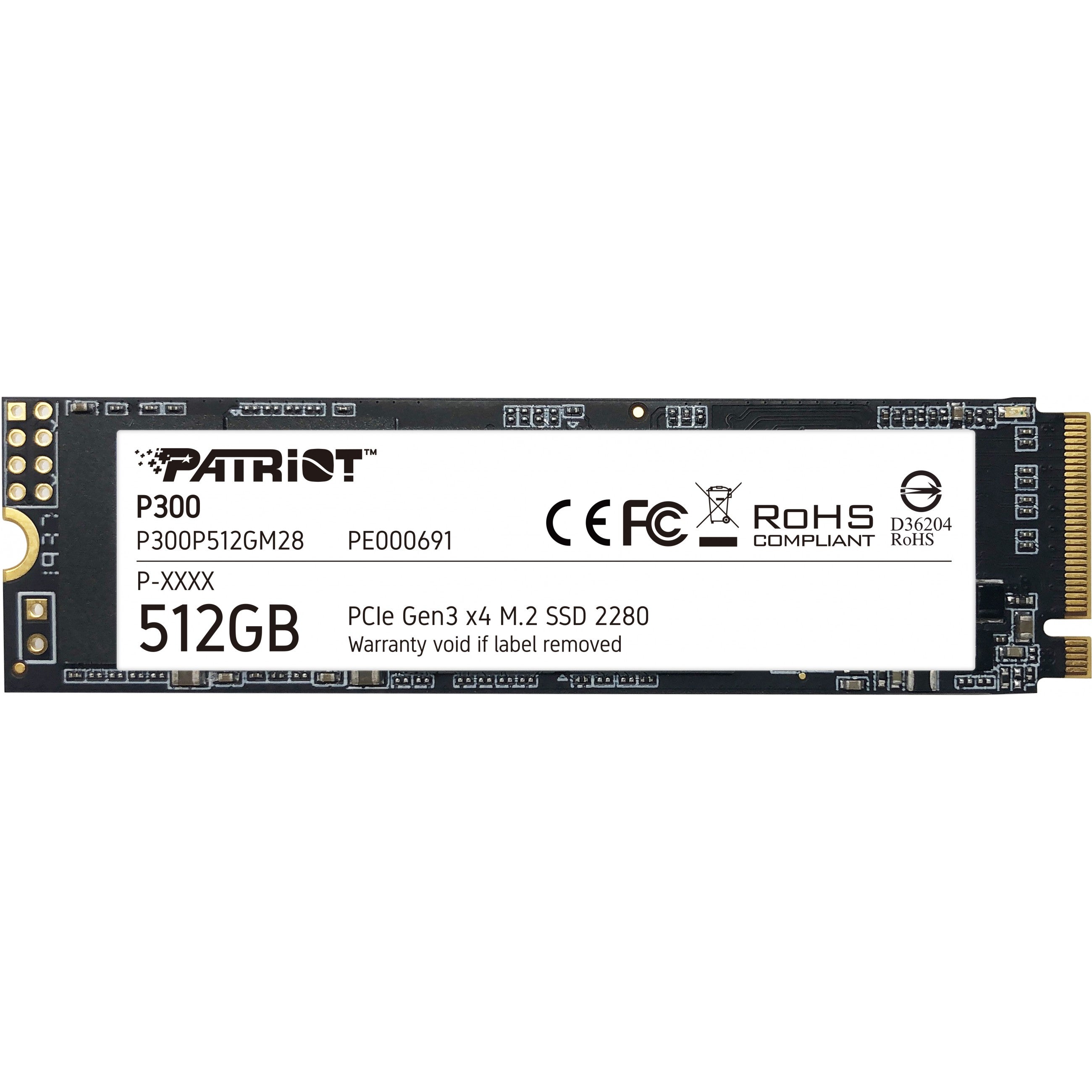 M.2 Patriot P300 512 GB (PCIe 3.0 x4. NVMe 1.3. M.2 2280)