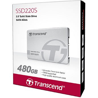 TRANSCEND SSD220S SSD 480GB intern 6.4cm 2.5Zoll SATA 6Gb/s TLC