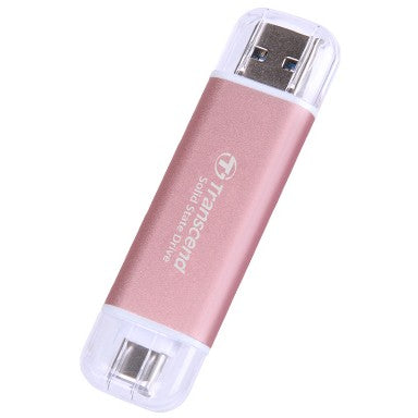 TRANSCEND ESD310P 512GB External SSD USB 10Gbps Type C/A Pink