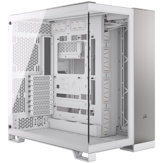 Corsair 6500X Midi-Tower, Tempered Glass - weiß/satin grey aluminium