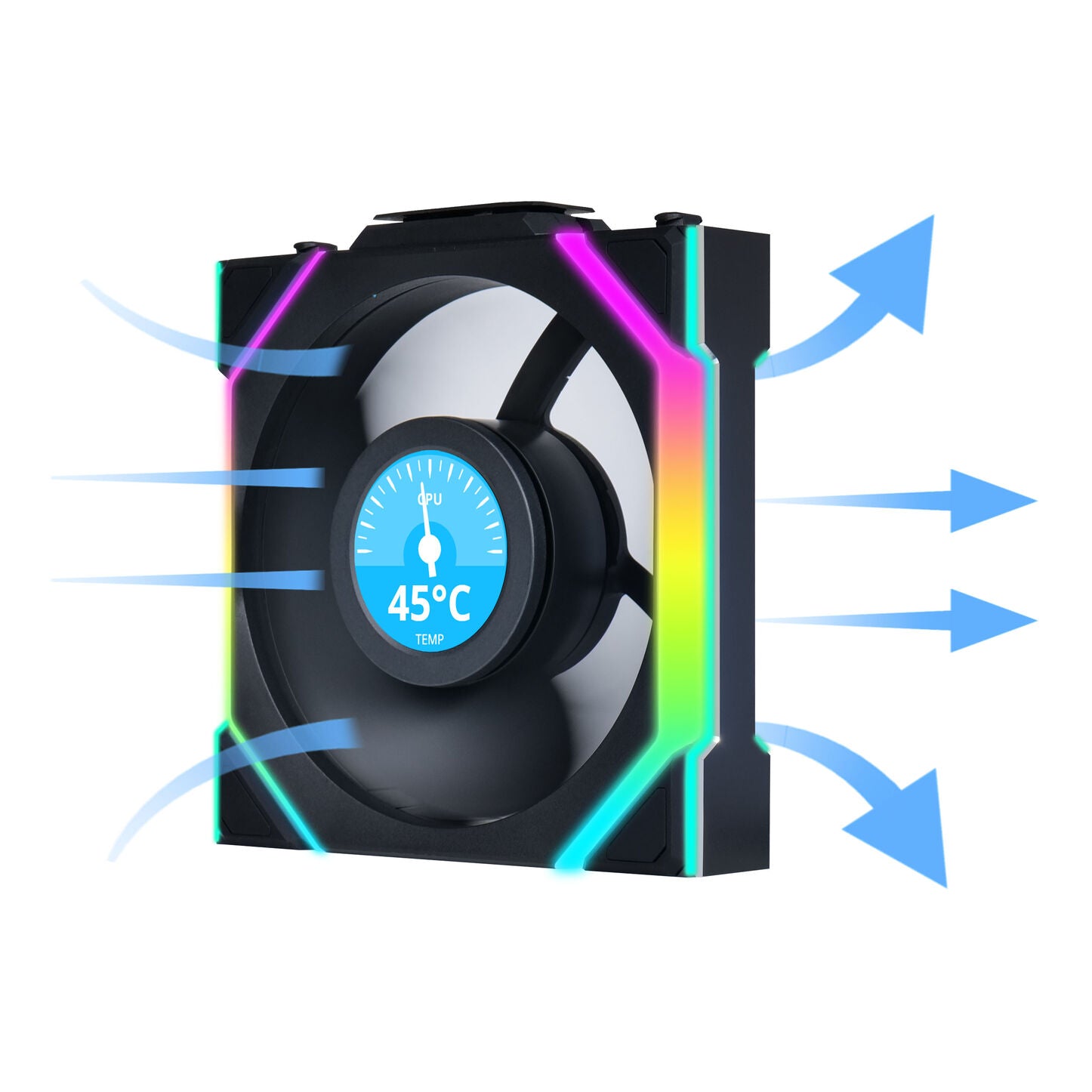 Lian Li UNI FAN SL Wireless LCD Lüfter, ARGB, PWM - 120 mm, schwarz