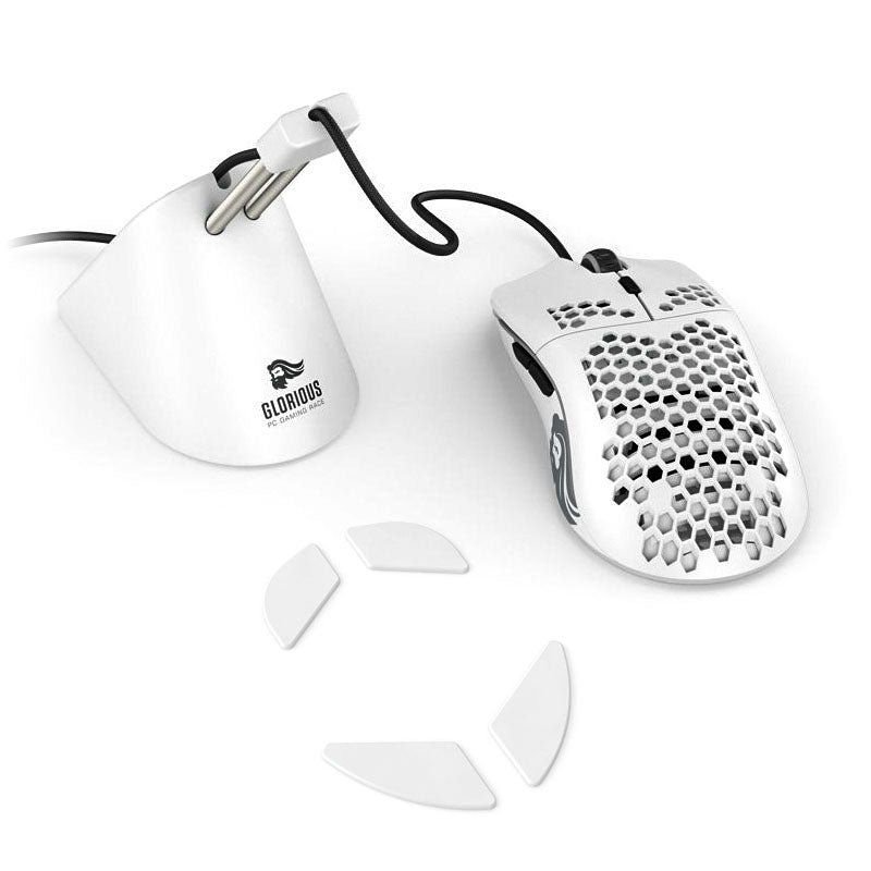 Glorious Model O (weiß, matt) + Bungee (weiß) + Model O G-Skatez