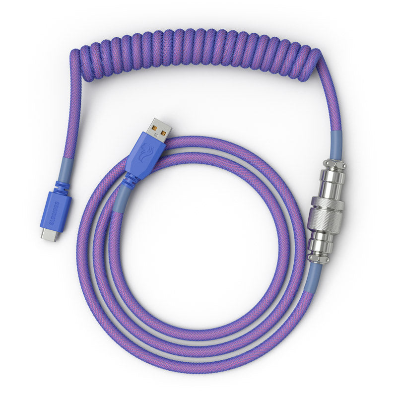 Glorious Coiled Cable Nebula, USB-C auf USB-A Spiralkabel - 1,37m, violett