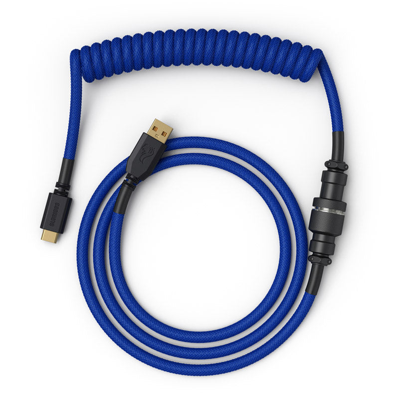 Glorious Coiled Cable Cobalt, USB-C auf USB-A Spiralkabel - 1,37m, blau