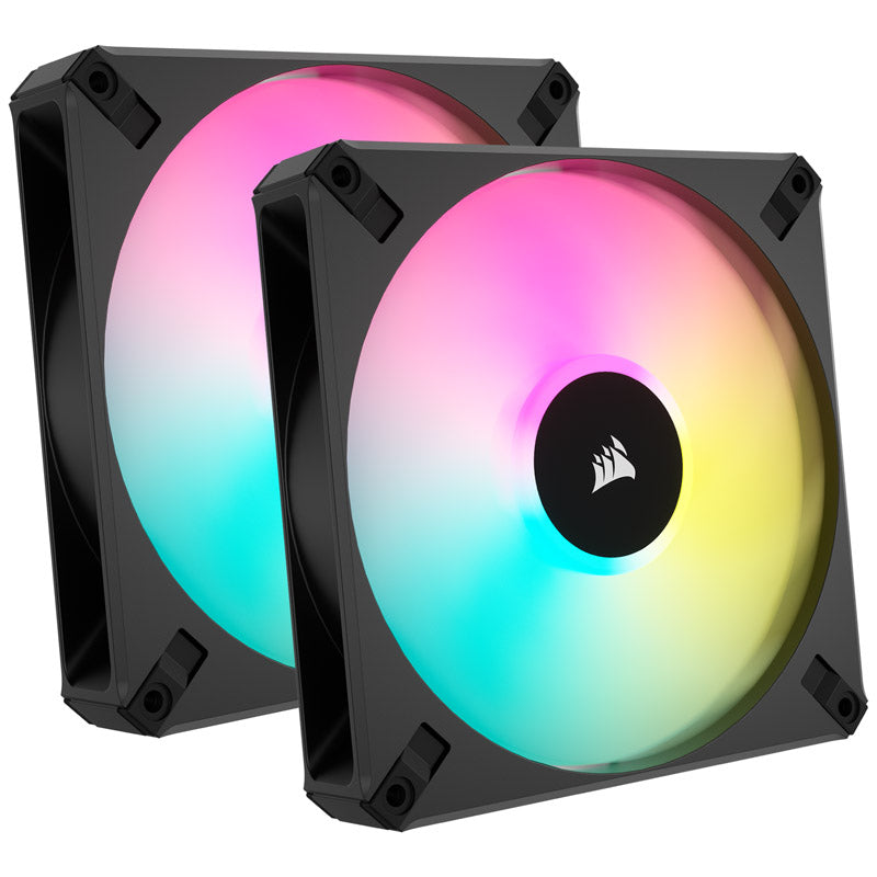 Corsair AF Elite Series RGB PWM Lüfter 2er Pack inkl. RGB-Controller - 140mm, schwarz