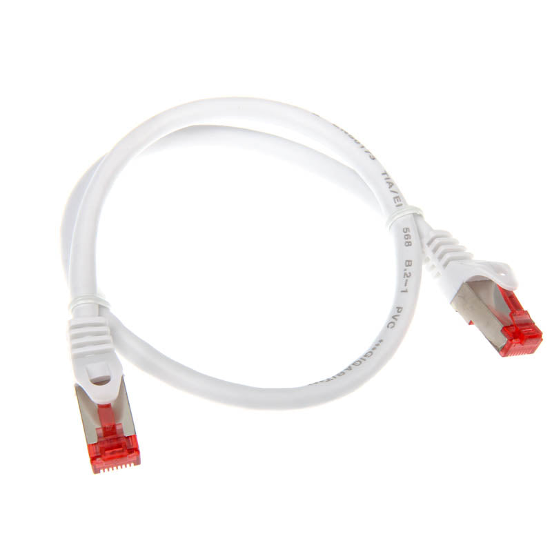 InLine Patchkabel Cat.6, S/FTP (PiMf), 250MHz, weiß - 0,5m
