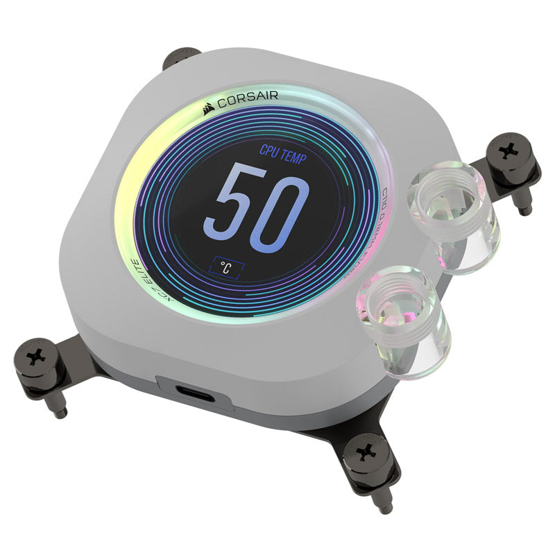 Corsair Hydro X Series XC7 RGB Elite LCD CPU Wasserblock LGA 1700, AM4 / AM5 - weiß