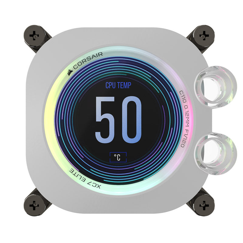 Corsair Hydro X Series XC7 RGB Elite LCD CPU Wasserblock LGA 1700, AM4 / AM5 - weiß