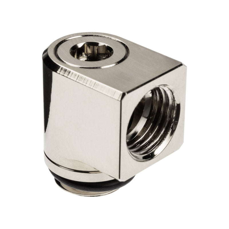 EK Water Blocks EK-Torque Micro Adapter 90 Grad G1/4 Zoll AG auf G1/4 Zoll IG - drehbar, nickel