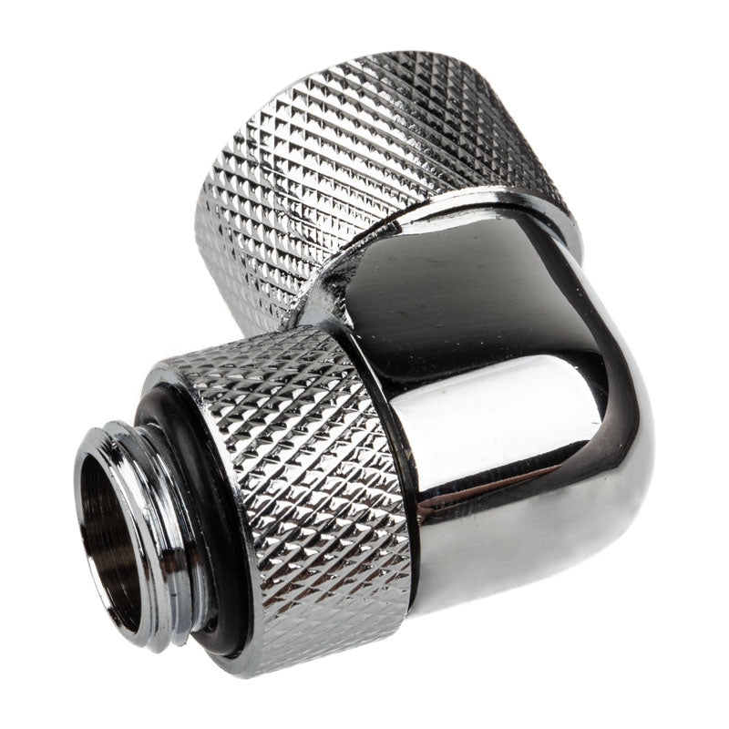 Alphacool Eiszapfen Anschluss 90 Grad G1/4 Zoll AG auf 13/10mm - drehbar, chrome silber