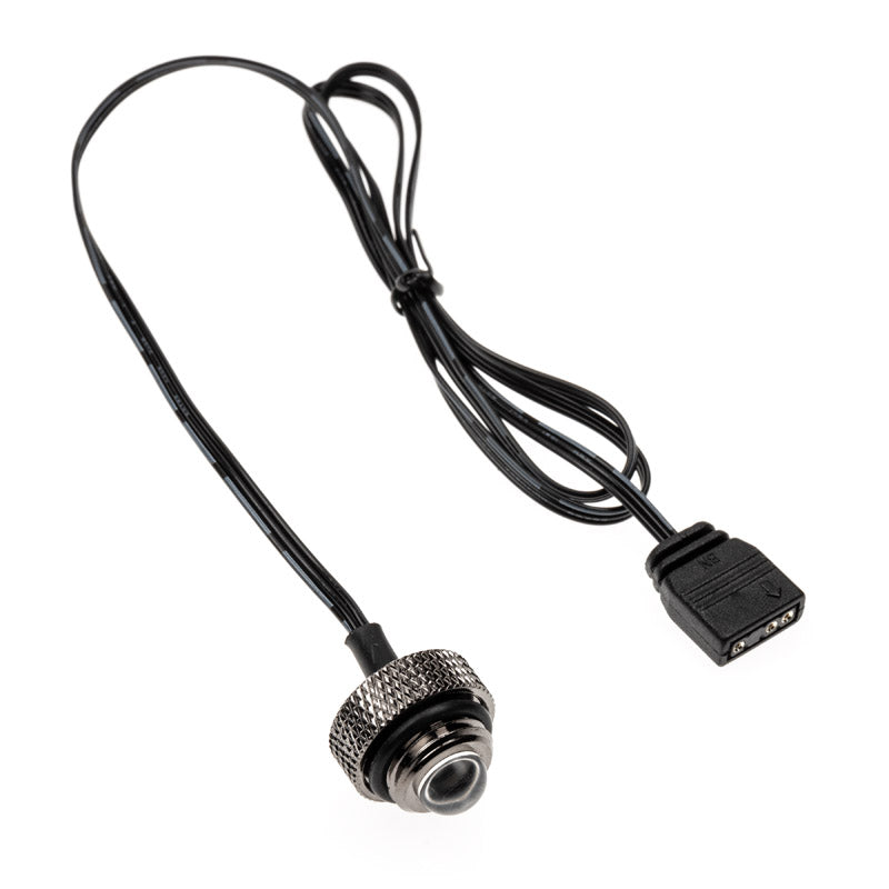 XSPC ARGB LED Verschlussstopfen, G1/4, 5V 3Pin - schwarz/chrome