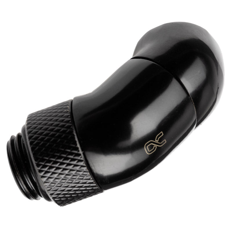 Alphacool Eiszapfen Winkeladapter 45 Grad doppel drehbar G1/4 AG auf G1/4 IG - schwarz