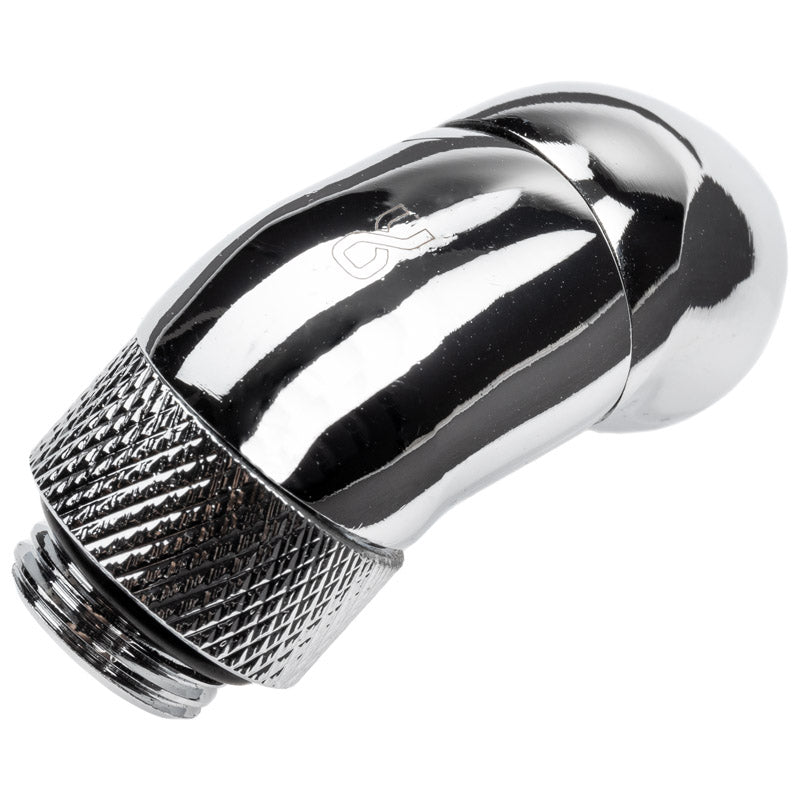 Alphacool Eiszapfen Winkeladapter 45 Grad doppel drehbar G1/4 AG auf G1/4 IG - chrome