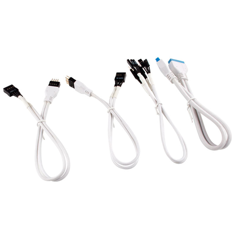 Corsair Premium Sleeved Frontpanel Kabel Verlängerungskit, weiß