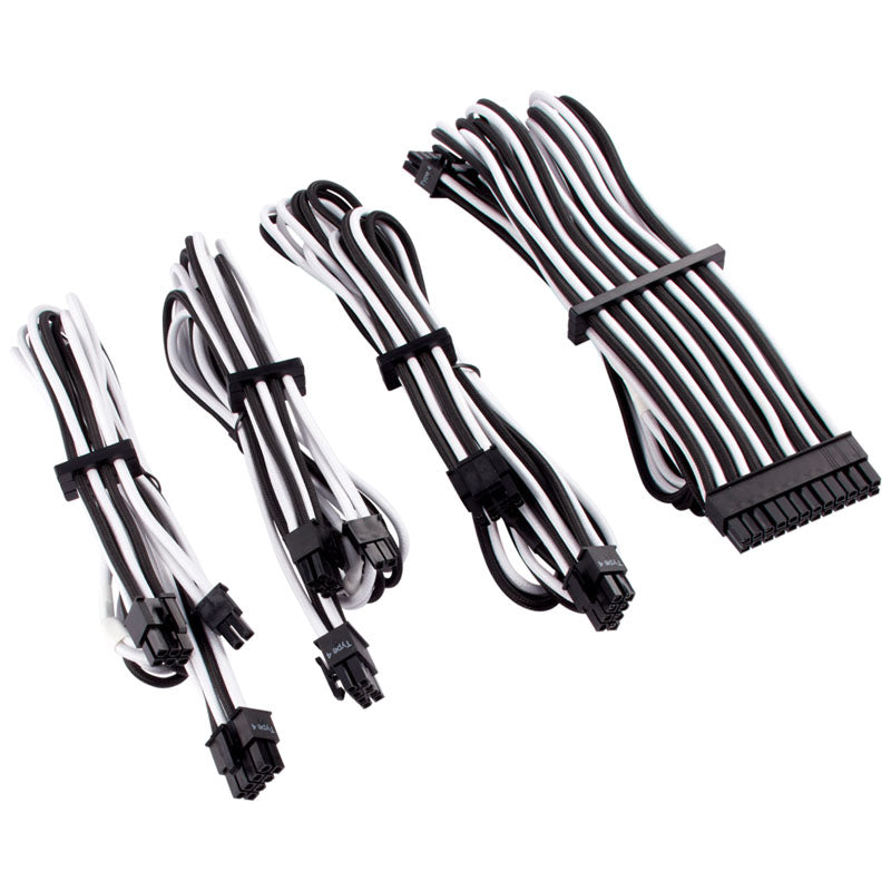 Corsair Premium Sleeved Kabel-Set (Gen 4) - weiß/schwarz
