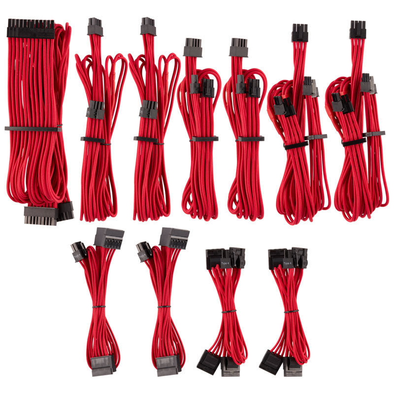 Corsair Premium Pro Sleeved Kabel-Set (Gen 4) - rot