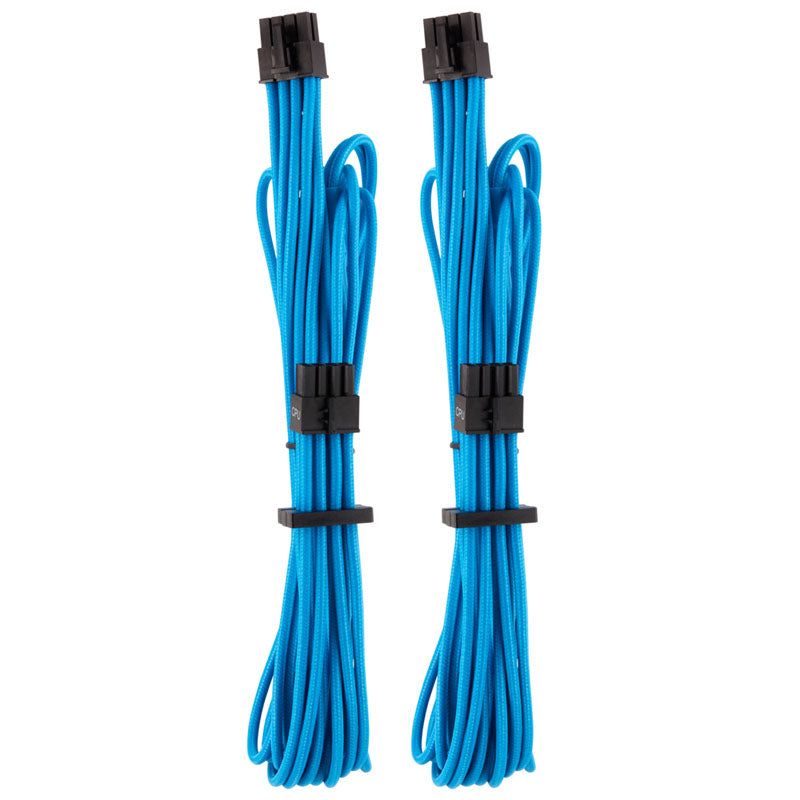 Corsair Premium Sleeved EPS12V ATX12V-Kabel, Doppelpack (Gen 4) - blau