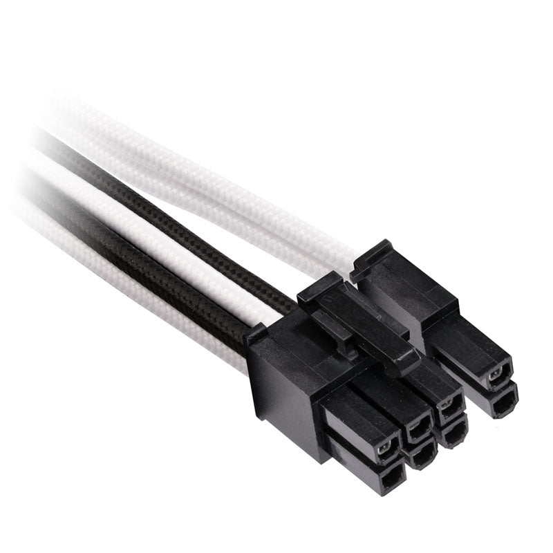 Corsair Premium Sleeved PCIe Single-Kabel, Doppelpack (Gen 4) - weiß/schwarz