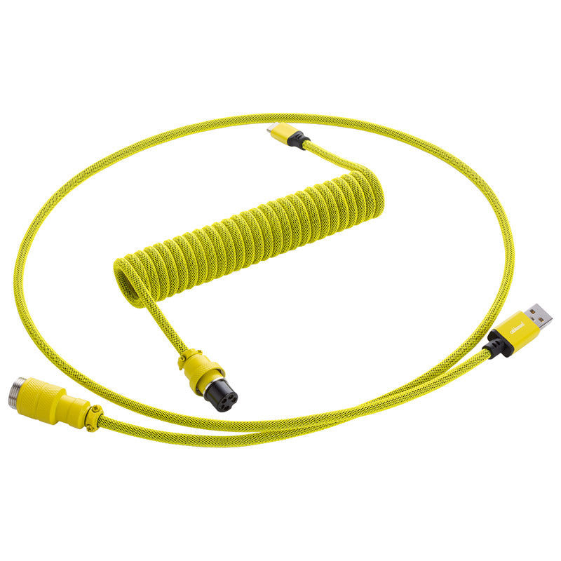 CableMod PRO Coiled Keyboard Cable USB-C zu USB Typ A, Dominator Yellow - 150cm