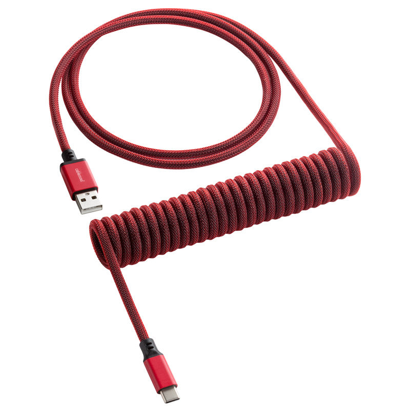 CableMod Classic Coiled Keyboard Cable USB-C zu USB Typ A, Republic Red - 150cm