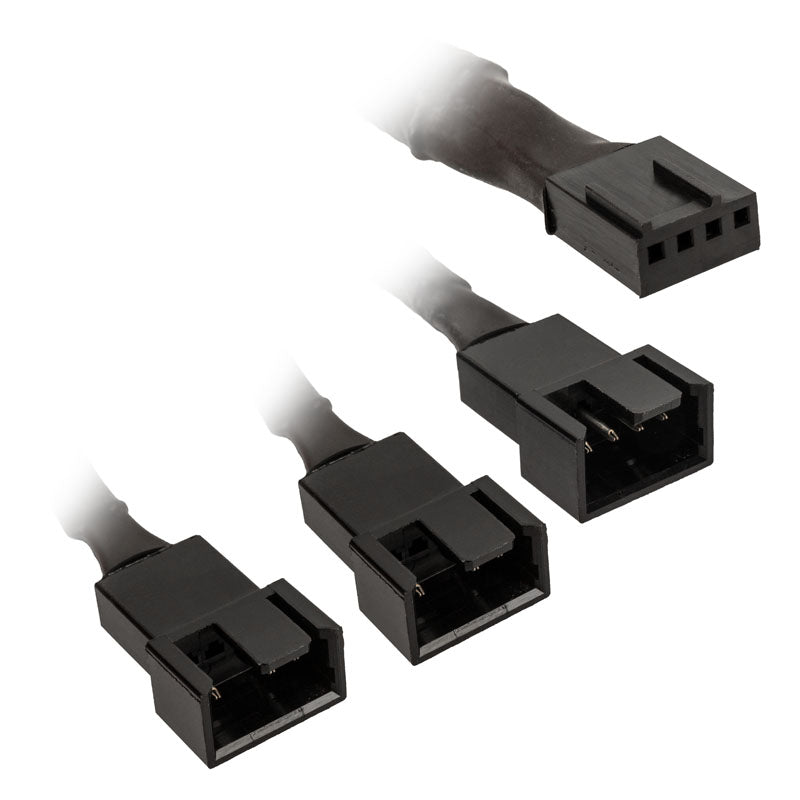 Kolink 1-3 PWM Lüfter Splitterkabel - 35 cm, geflochten, schwarz