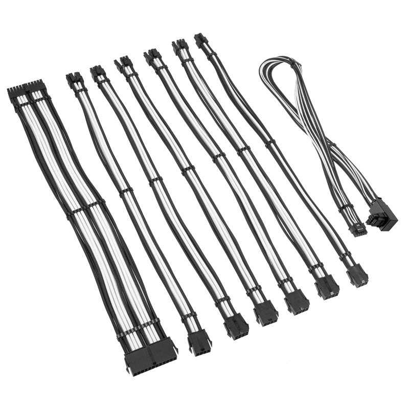 Kolink Core Pro Braided Cable Extension Kit 12V-2x6 Typ 1 - Jet Black/Brilliant White