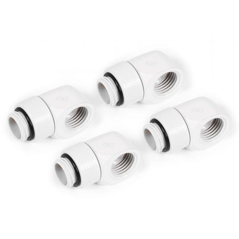 Alphacool Eiszapfen L-Verbinder drehbar G1/4 AG auf G1/4 IG - 4 Stück weiß