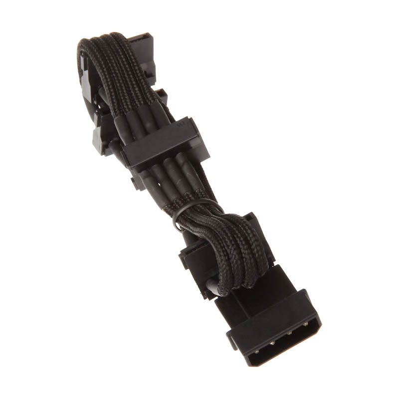 SilverStone 4-Pol-Molex auf 4x SATA Verlängerung - 300mm schwarz