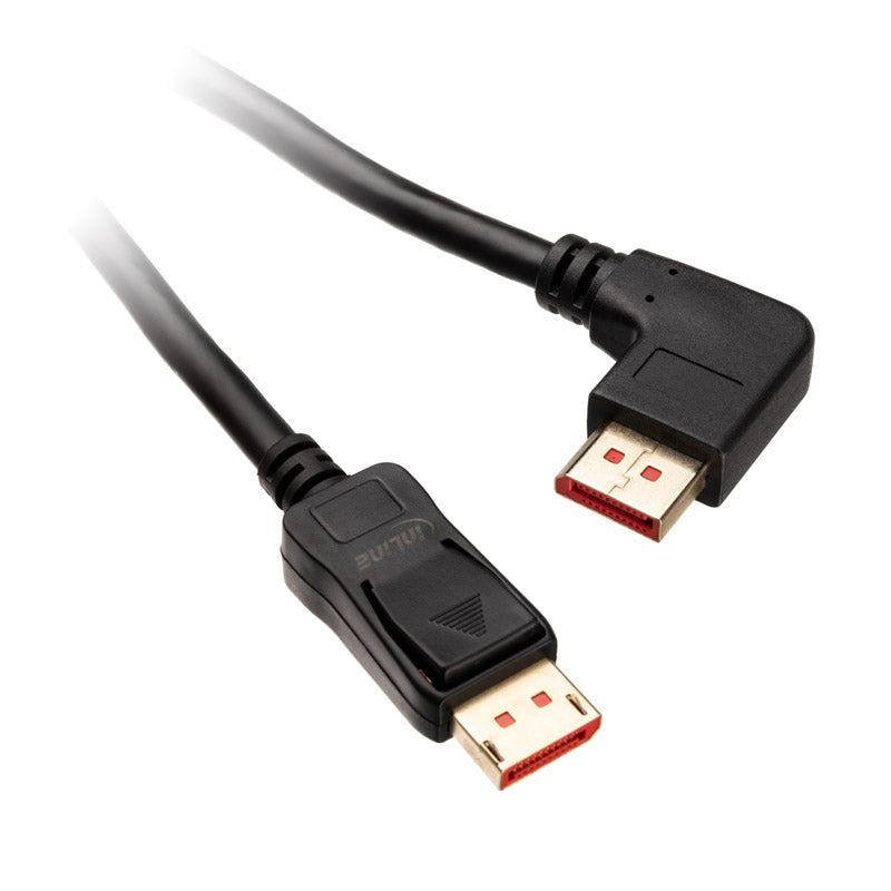 InLine 8K (UHD-2) DisplayPort Kabel, links gewinkelt, schwarz - 1m