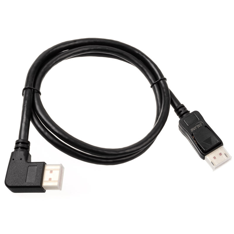 InLine 8K (UHD-2) DisplayPort Kabel, links gewinkelt, schwarz - 1m