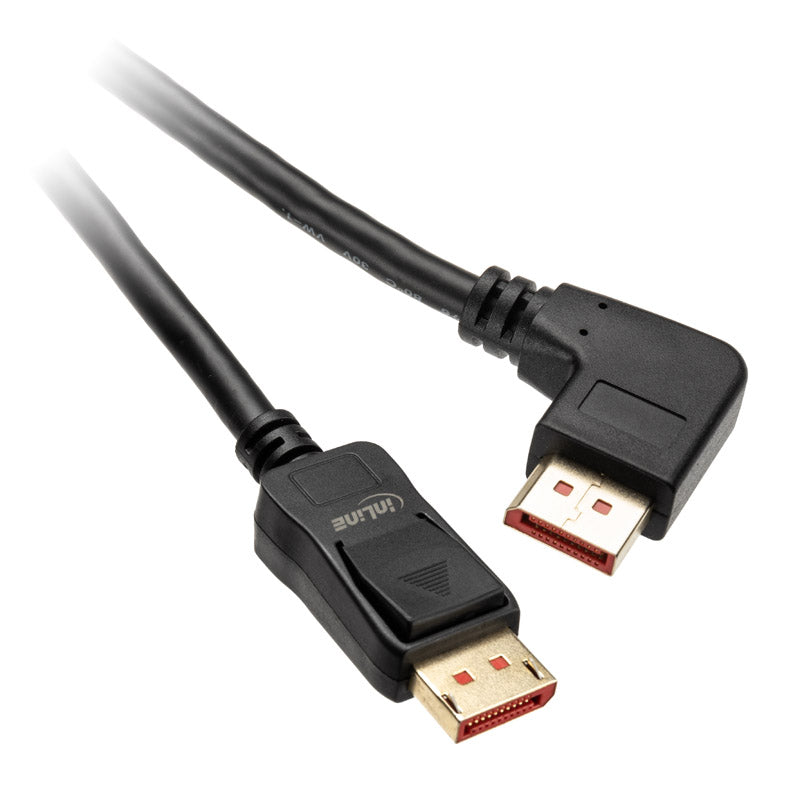 InLine 8K (UHD-2) DisplayPort Kabel, links gewinkelt, schwarz - 3m