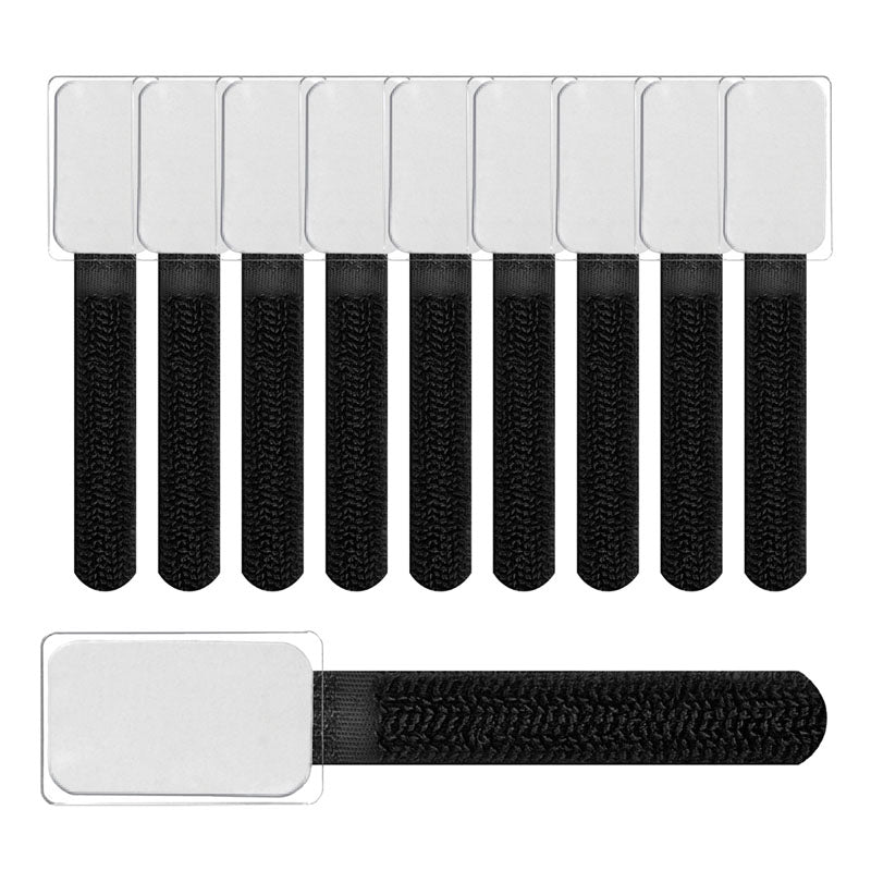 LABEL THE CABLE Mini Klettbinder 10er Set - schwarz