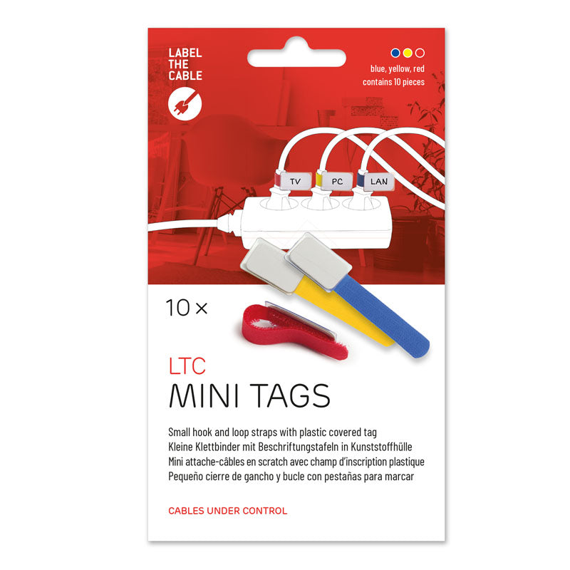 LABEL THE CABLE Mini Klettbinder 10er Set - bunt gemischt
