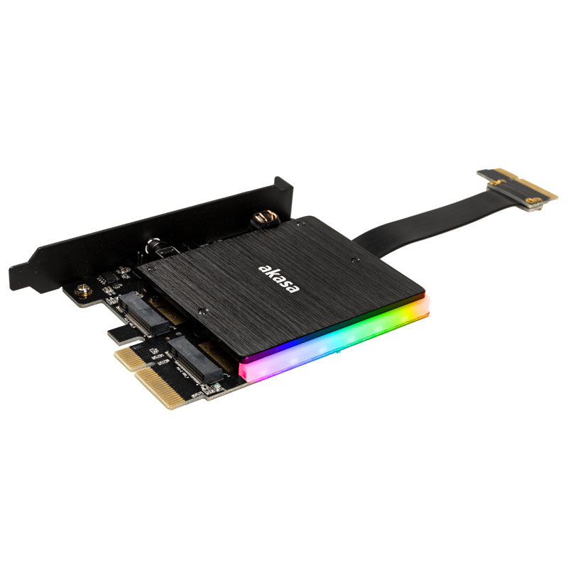 Akasa Dual M.2 PCI-E RGB LED Adapter Karte