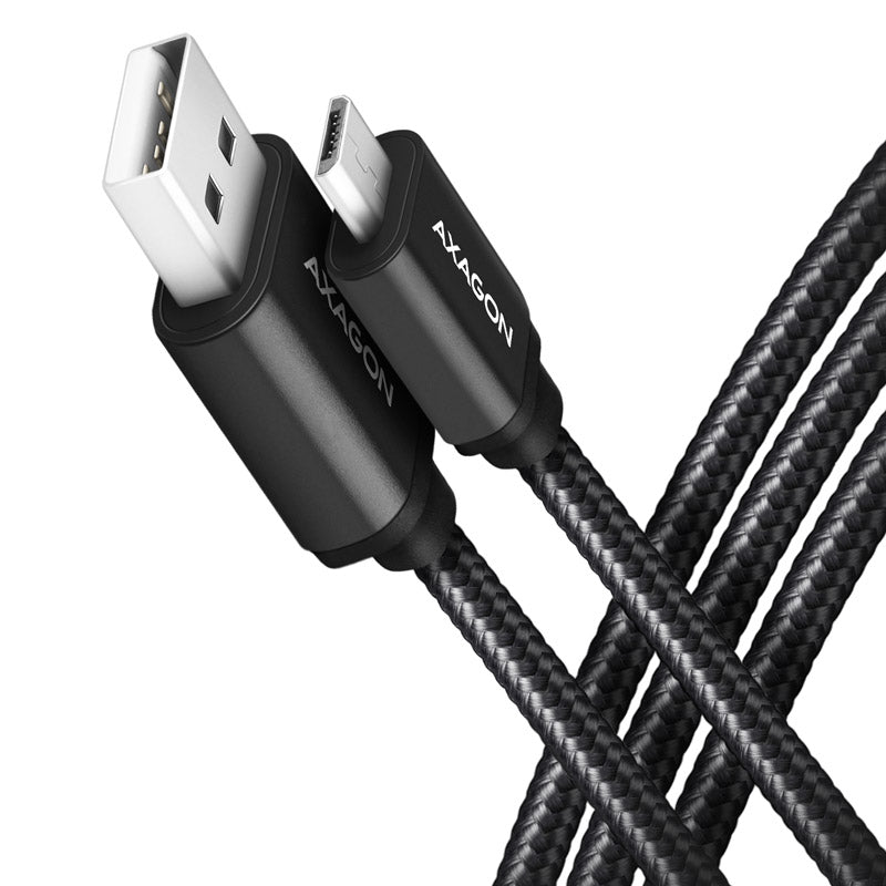 AXAGON BUMM-AM10AB Kabel Micro-USB auf USB-A 2.0, schwarz - 1m