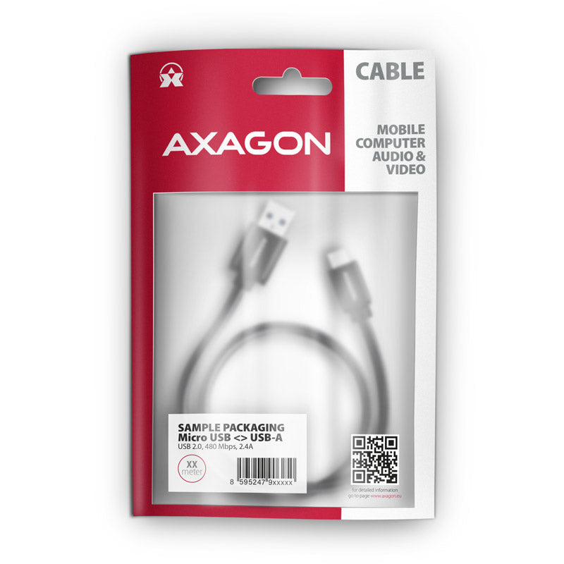 AXAGON BUMM-AM10AB Kabel Micro-USB auf USB-A 2.0, schwarz - 1m