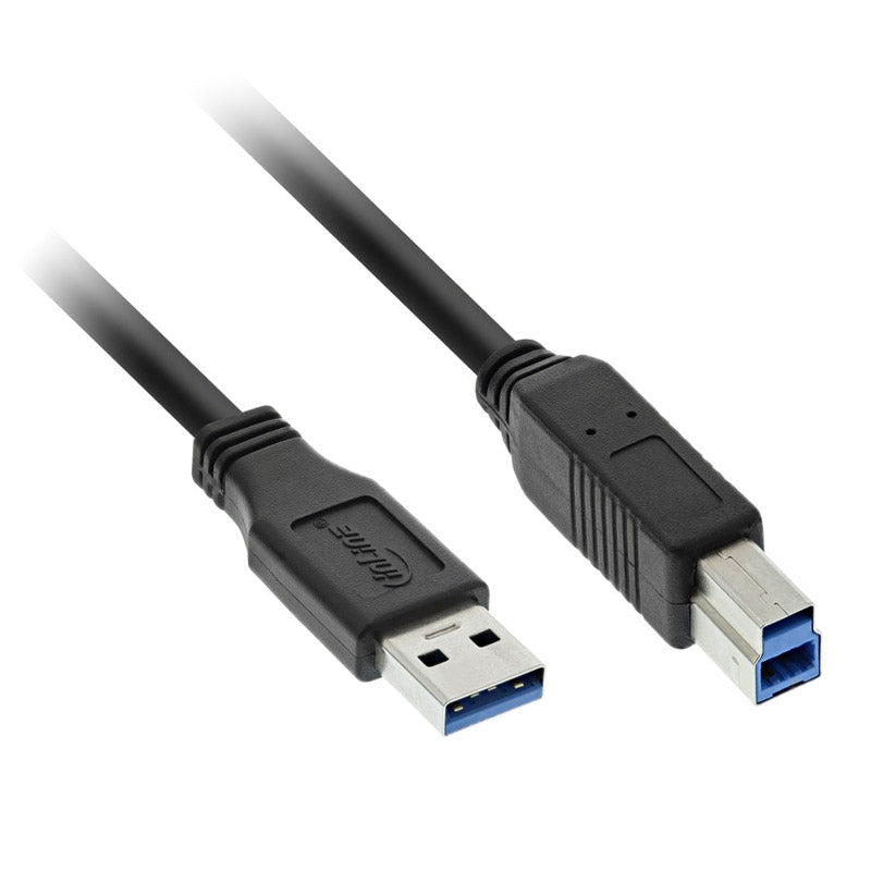 InLine USB 3.0 Kabel, A auf B, schwarz - 5m
