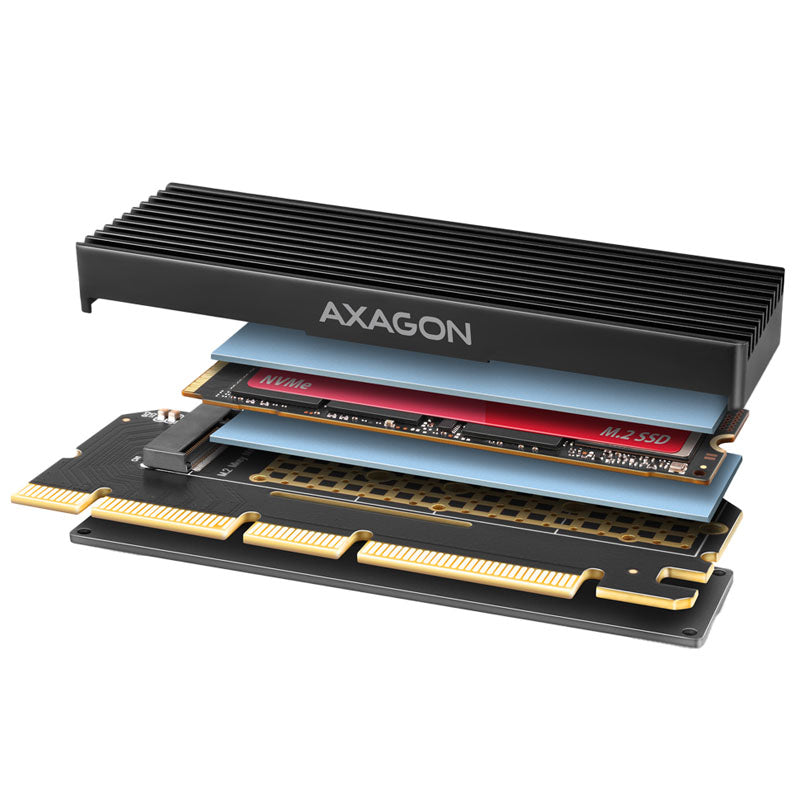 AXAGON PCEM2-XS PCI-E 3.0 16x - M.2 SSD NVMe, 80 mm SSD - low profile