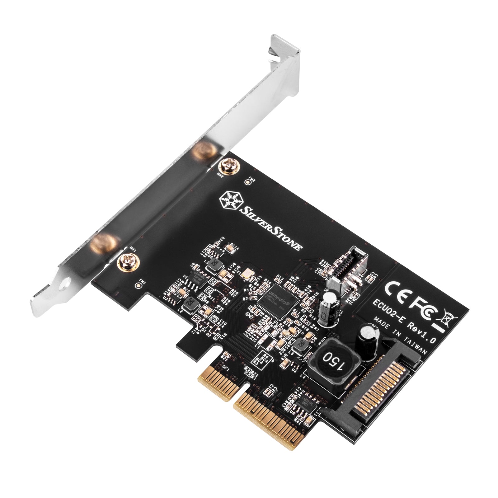 Silverstone SST-ECU02-E USB-Adapterkarte, PCIe 3.0, 1x USB-C 3.1 intern - Low Profile